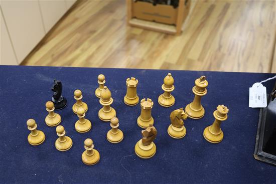 A Staunton pattern boxed chess set